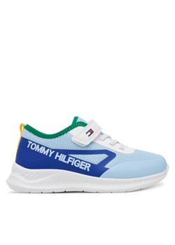 Tommy Hilfiger Sneakersy Low Cut Lace-Up/Velcro Sneaker T1B9-33868-1756 S Błękitny ze sklepu MODIVO w kategorii Buty sportowe dziecięce - zdjęcie 182716332