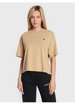 Carhartt WIP T-Shirt Nelson I029647 Beżowy Relaxed Fit ze sklepu MODIVO w kategorii Bluzki damskie - zdjęcie 182716382