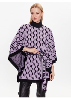 KARL LAGERFELD Ponczo 230W2007 Fioletowy Relaxed Fit ze sklepu MODIVO w kategorii Poncza - zdjęcie 182716480