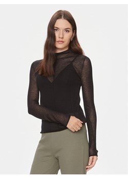 Calvin Klein Jeans Bluzka Sheer J20J222925 Czarny Regular Fit ze sklepu MODIVO w kategorii Bluzki damskie - zdjęcie 182716713