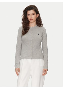 Polo Ralph Lauren Kardigan 211941175001 Szary Slim Fit ze sklepu MODIVO w kategorii Swetry damskie - zdjęcie 182716723