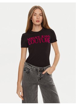 Versace Jeans Couture T-Shirt 77HAHL01 Czarny Regular Fit ze sklepu MODIVO w kategorii Bluzki damskie - zdjęcie 182716971