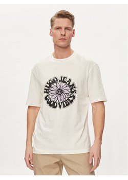 Hugo T-Shirt Nune 50515317 Écru Regular Fit ze sklepu MODIVO w kategorii T-shirty męskie - zdjęcie 182717000