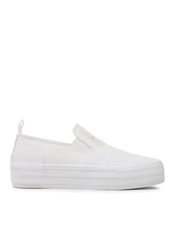 Calvin Klein Jeans Tenisówki Bold Vulc Flatf Slipon Wn YW0YW01040 Biały ze sklepu MODIVO w kategorii Trampki damskie - zdjęcie 182717022
