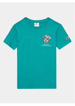 Champion T-Shirt 306373 Turkusowy Regular Fit ze sklepu MODIVO w kategorii T-shirty chłopięce - zdjęcie 182717024