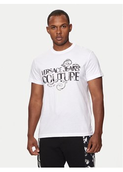 Versace Jeans Couture T-Shirt 76GAHG00 Biały Regular Fit ze sklepu MODIVO w kategorii T-shirty męskie - zdjęcie 182717074
