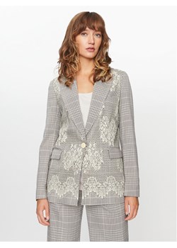 TWINSET Marynarka 232TP2635 Szary Regular Fit ze sklepu MODIVO w kategorii Marynarki damskie - zdjęcie 182717293