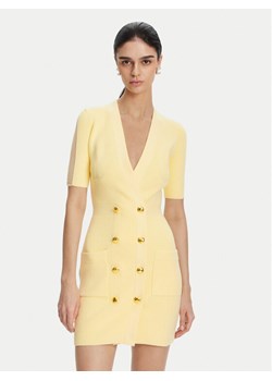 Elisabetta Franchi Sukienka dzianinowa AM-66S-51E2 Żółty Regular Fit ze sklepu MODIVO w kategorii Sukienki - zdjęcie 182717783