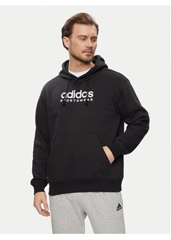 adidas Bluza All SZN Fleece Graphic Hoodie IC9771 Czarny Loose Fit ze sklepu MODIVO w kategorii Bluzy męskie - zdjęcie 182717963