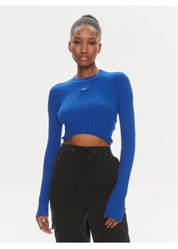 Hugo Sweter Succoire_B 50514280 Niebieski Slim Fit ze sklepu MODIVO w kategorii Swetry damskie - zdjęcie 182718101