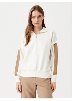 BOSS Bluza Dual 50535825 Écru Relaxed Fit ze sklepu MODIVO w kategorii Bluzy damskie - zdjęcie 182718133
