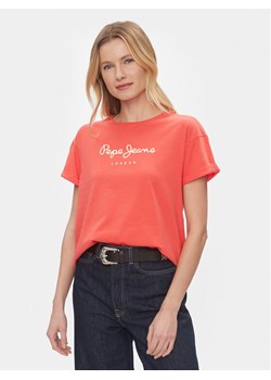 Pepe Jeans T-Shirt Helga PL505761 Czerwony Regular Fit ze sklepu MODIVO w kategorii Bluzki damskie - zdjęcie 182718493