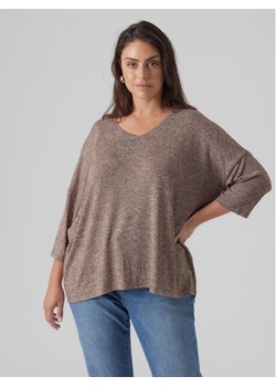 Vero Moda Curve Bluzka Brianna 10297287 Brązowy Regular Fit ze sklepu MODIVO w kategorii Bluzki damskie - zdjęcie 182718813