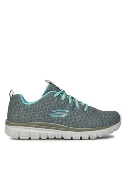 Skechers Sneakersy Twisted Fortune 12614/GYMN Szary ze sklepu MODIVO w kategorii Buty sportowe damskie - zdjęcie 182719063