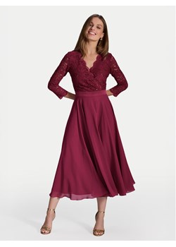 Swing Sukienka koktajlowa 5AE29100 Bordowy Regular Fit ze sklepu MODIVO w kategorii Sukienki - zdjęcie 182719071