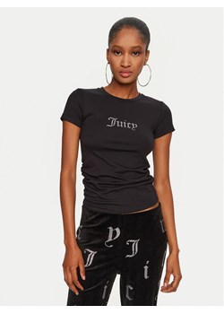 Juicy Couture T-Shirt Dot Ruched JCWCT24311 Czarny Slim Fit ze sklepu MODIVO w kategorii Bluzki damskie - zdjęcie 182719320