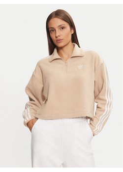 adidas Polar Polar Fleece 1/2 Zip IY7267 Beżowy Loose Fit ze sklepu MODIVO w kategorii Bluzy damskie - zdjęcie 182719564