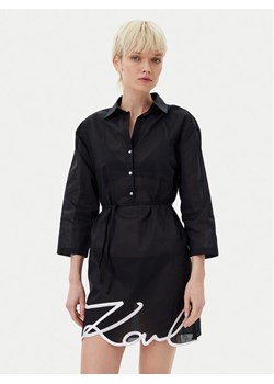 KARL LAGERFELD Sukienka koszulowa A1W46006 Czarny Regular Fit ze sklepu MODIVO w kategorii Sukienki - zdjęcie 182719650