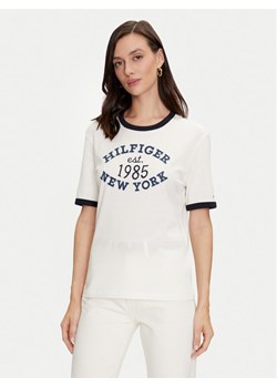 Tommy Hilfiger T-Shirt Varsity Ringer WW0WW42585 Biały Regular Fit ze sklepu MODIVO w kategorii Bluzki damskie - zdjęcie 182719880