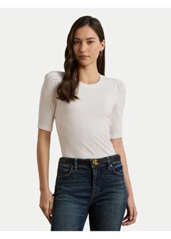 LAUREN RALPH LAUREN Bluzka 200902618006 Biały Slim Fit ze sklepu MODIVO w kategorii Bluzki damskie - zdjęcie 182719951