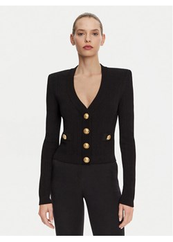 Balmain Kardigan DF1KL007KB07 Czarny Regular Fit ze sklepu MODIVO w kategorii Swetry damskie - zdjęcie 182720103