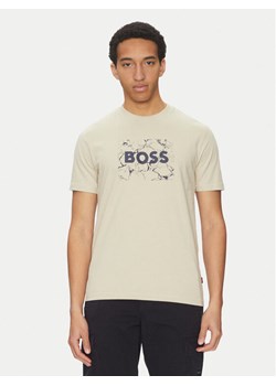 BOSS T-Shirt Logo Space 50539186 Beżowy Regular Fit ze sklepu MODIVO w kategorii T-shirty męskie - zdjęcie 182720821