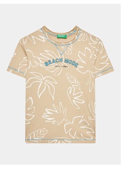 United Colors Of Benetton T-Shirt 34D3G109I Beżowy Regular Fit ze sklepu MODIVO w kategorii T-shirty chłopięce - zdjęcie 182721364