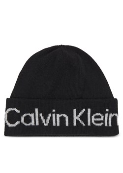 Calvin Klein Czapka Logo Reverso Tonal Beanie K60K611151 Czarny ze sklepu MODIVO w kategorii Czapki zimowe damskie - zdjęcie 182721610