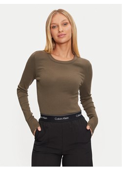 Calvin Klein Jeans Bluzka J20J224640 Zielony Slim Fit ze sklepu MODIVO w kategorii Bluzki damskie - zdjęcie 182721731