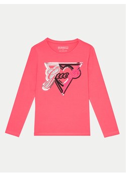 Guess Bluzka J4BI04 J1314 Różowy Regular Fit ze sklepu MODIVO w kategorii Bluzki dziewczęce - zdjęcie 182721852