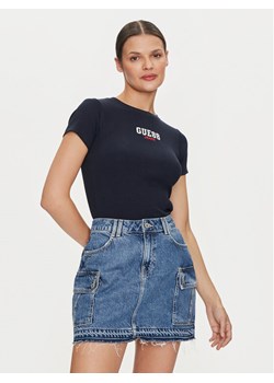 Guess Jeans T-Shirt W4YI64 KA0H1 Granatowy Slim Fit ze sklepu MODIVO w kategorii Bluzki damskie - zdjęcie 182721980