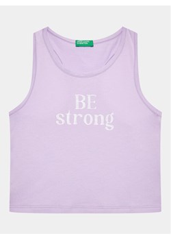 United Colors Of Benetton Top 3096CH013 Fioletowy Regular Fit ze sklepu MODIVO w kategorii Bluzki dziewczęce - zdjęcie 182722032