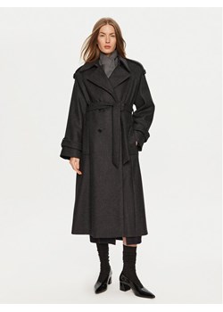IVY OAK Płaszcz wełniany Caroline Ann IO111147 Szary Relaxed Fit ze sklepu MODIVO w kategorii Płaszcze damskie - zdjęcie 182722181