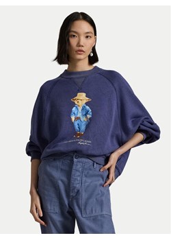 Polo Ralph Lauren Bluza 211959106001 Granatowy Oversize ze sklepu MODIVO w kategorii Bluzy damskie - zdjęcie 182722200