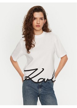 KARL LAGERFELD T-Shirt A1W17013 Biały Regular Fit ze sklepu MODIVO w kategorii Bluzki damskie - zdjęcie 182722243