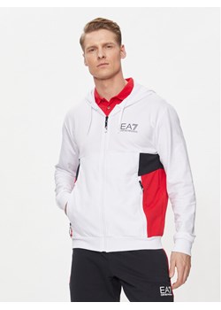 EA7 Emporio Armani Bluza 3DPM15 PJLIZ 1100 Biały Regular Fit ze sklepu MODIVO w kategorii Bluzy męskie - zdjęcie 182722244