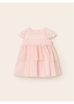 Mayoral Sukienka elegancka 1950 Różowy Regular Fit ze sklepu MODIVO w kategorii Ubranka do chrztu - zdjęcie 182722531