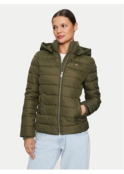 Tommy Jeans Kurtka zimowa Basic DW0DW18311 Zielony Slim Fit ze sklepu MODIVO w kategorii Kurtki damskie - zdjęcie 182722623