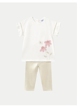 Mayoral Komplet t-shirt i legginsy 1734 Beżowy Regular Fit ze sklepu MODIVO w kategorii Komplety niemowlęce - zdjęcie 182722793