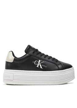 Calvin Klein Jeans Sneakersy Bold Platf Low Lace Lth Ml Mtl YW0YW01516 Czarny ze sklepu MODIVO w kategorii Trampki damskie - zdjęcie 182723232