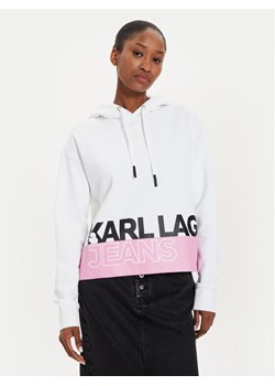 Karl Lagerfeld Jeans Bluza 245J1803 Biały Regular Fit ze sklepu MODIVO w kategorii Bluzy damskie - zdjęcie 182723391
