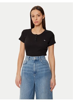 Tommy Jeans T-Shirt DW0DW19502 Czarny Slim Fit ze sklepu MODIVO w kategorii Bluzki damskie - zdjęcie 182723392