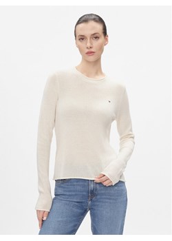 Tommy Hilfiger Sweter Soft Wool C-Nk Sweater WW0WW40264 Żółty Regular Fit ze sklepu MODIVO w kategorii Swetry damskie - zdjęcie 182723541