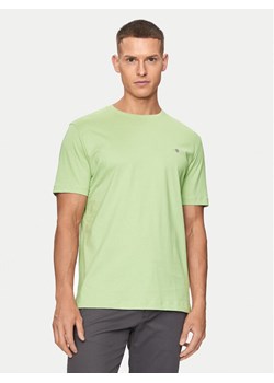 Gant T-Shirt Shield 2003184 Zielony Regular Fit ze sklepu MODIVO w kategorii T-shirty męskie - zdjęcie 182723801