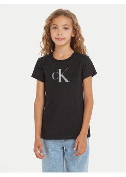 Calvin Klein Jeans T-Shirt Iridescent IG0IG02433 Czarny Regular Fit - id: 0000303409463 - marki Calvin Klein - 182724132 Calvin Klein Jeans T-Shirt Iridescent IG0IG02433 Czarny Regular Fit ze sklepu MODIVO w kategorii Bluzki dziewczęce - zdjęcie 182724132