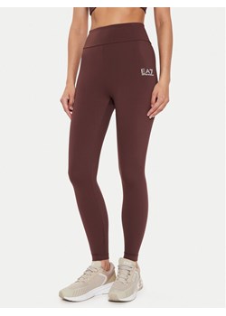 EA7 Emporio Armani Legginsy 6DTP21 TJKLZ 1755 Brązowy Slim Fit ze sklepu MODIVO w kategorii Spodnie damskie - zdjęcie 182724784