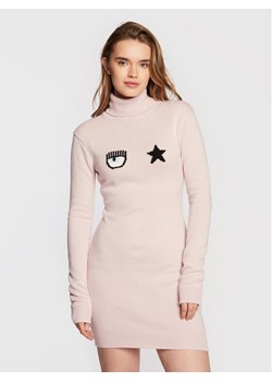 Chiara Ferragni Sukienka dzianinowa 73CBOM22 Różowy Slim Fit ze sklepu MODIVO w kategorii Sukienki - zdjęcie 182724871