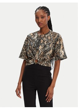 Just Cavalli T-Shirt 78PAHE01 Brązowy Regular Fit ze sklepu MODIVO w kategorii Bluzki damskie - zdjęcie 182724923