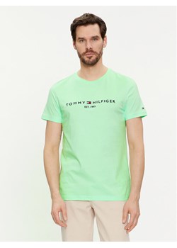 Tommy Hilfiger T-Shirt Logo MW0MW11797 Zielony Slim Fit ze sklepu MODIVO w kategorii T-shirty męskie - zdjęcie 182724991