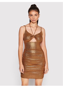 Guess Sukienka koktajlowa W2YK44 KB840 Pomarańczowy Slim Fit ze sklepu MODIVO w kategorii Sukienki - zdjęcie 182725100